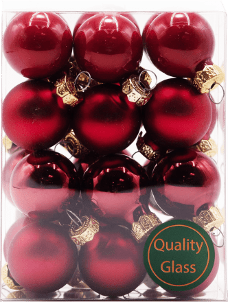 There is a need to Execute tie OTHMAR DECORATIONS Set 24 globuri de Crăciun din sticlă nuanțe roșu 2,5cm,  24 buc cumpără permanent online la un preț avantajos | dm.ro