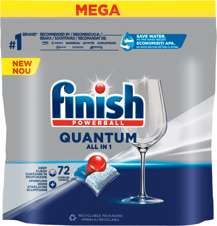 Finish Quantum max Таблетки за съдомиялна машина, 72 бр. Пазарувай ...