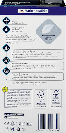 Jessa Diskret Einlagen Inkontinenz Men Level 1 Leicht, 10 St dauerhaft ...