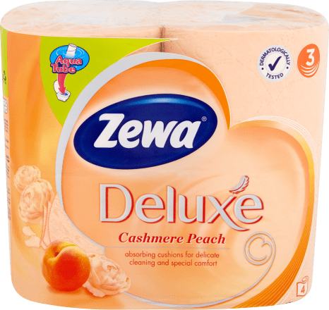 Zewa Deluxe Cashmere Peach toaletni papir - breskva, troslojni, 4 Aquatube  rolne, 4 kom povoljna online kupovina
