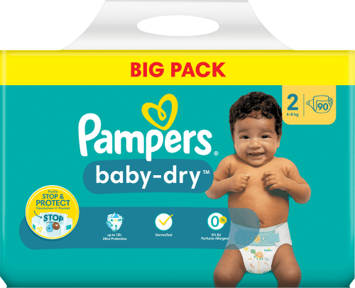 Ver weg Gehoorzaam ik heb dorst Pampers Windeln Baby Dry Gr. 2 Mini (4-8 kg), Big Pack, 90 St dauerhaft  günstig online kaufen | dm.de