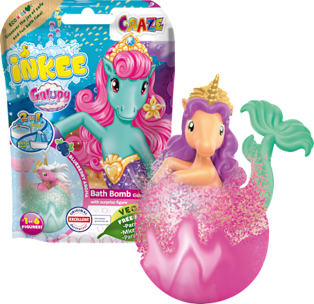 INKEE Kinder Badezusatz Badebombe Galupy Mermaid, 1 St