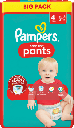 eerlijk kruipen naast Pampers Baby Pants Baby Dry Gr.4 Maxi (9-15 kg), Big Pack, 62 St dauerhaft  günstig online kaufen | dm.de