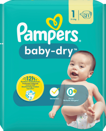 Uitrusten span veelbelovend Pampers Windeln Baby Dry, Gr. 1 Newborn (2-5 kg), 21 St dauerhaft günstig  online kaufen | dm.de