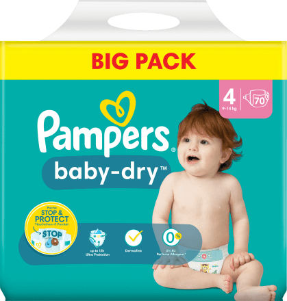 Pampers Windeln Baby Gr.4 Maxi (9-14 Big Pack, 70 St dauerhaft günstig online kaufen | dm.de