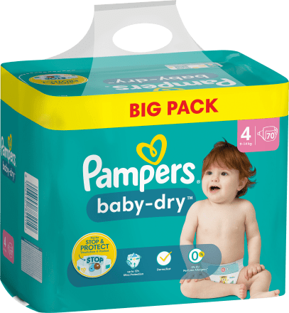 bruid Aftrekken mezelf Pampers Windeln Baby Dry Gr.4 Maxi (9-14 kg), Big Pack, 70 St dauerhaft  günstig online kaufen | dm.de
