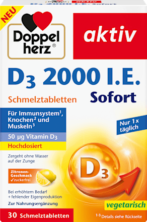 Doppelherz Vitamin D3 2000 I.E. Schmelztabletten 30 St, 8,4 g