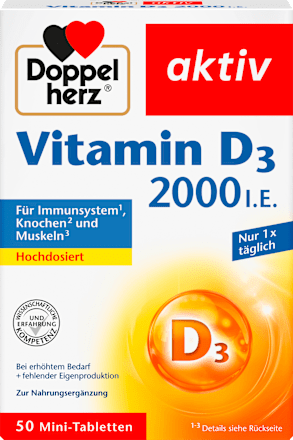 Doppelherz Vitamin D3 2000 I.E. Tabletten 50 St, 20,8 g