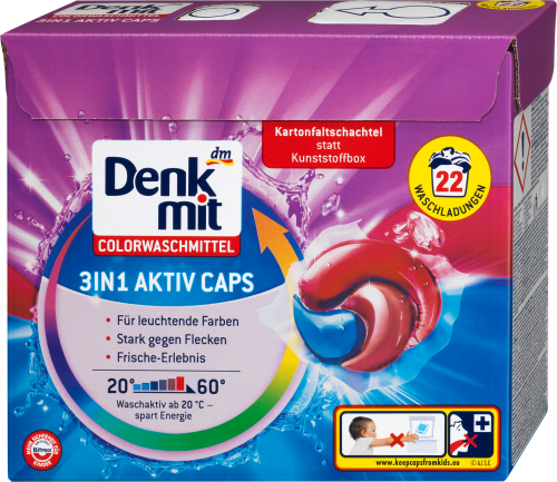 Denkmit Colorwaschmittel 3in1 Aktiv Caps, 22 St