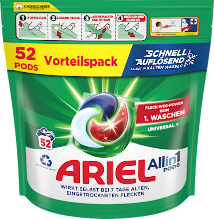 ARIEL Vollwaschmittel Pods, 104 Wl