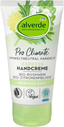 alverde NATURKOSMETIK Handcreme Express Bio-Rosmarin Bio-Zitronenmelisse, 75 ml