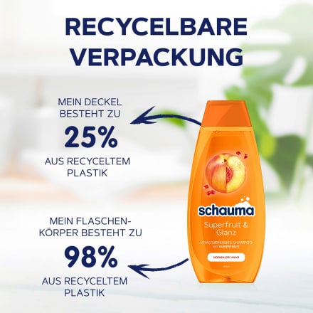 Schauma Nutri Glanz Shampoo Mit Erdbeere – 400 Ml, Vegan, Silikonfrei, Für Stark Geschädigtes Haar, Mit Erdbeer-Extrakt & Mandelmilch