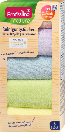 Profissimo Reinigungstücher 100% Recycling-Mikrofaser, 5 St