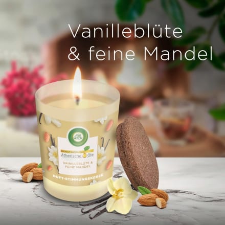 Duft-Stimmungskerze im Glas Vanilleblüte & feine Mandel 521g AirWick