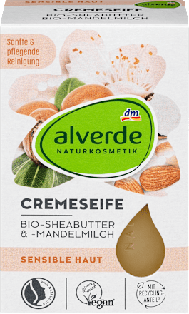 alverde NATURKOSMETIK Cremeseife Bio-Sheabutter, Bio-Mandelmilch, 100 g