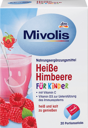 Mivolis Heißgetränk Heiße Himbeere für Kinder, Portionssticks 20 St., 100 g