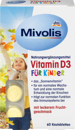 Mivolis Vitamin D3 für Kinder, Kautabletten 60 St., 51 g