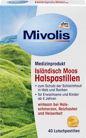 Mivolis Isländisch Moos Halspastillen, 40 St