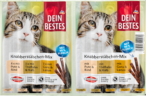 Dein Bestes Katzenleckerli Knabberstäbchen Mix (10 Stück), 10 St