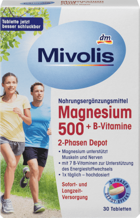 Mivolis Magnesium 500 + B-Vitamine 2-Phasen Depot, Tabletten 30 St., 45 g