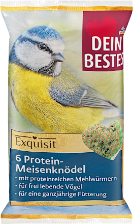 Dein Bestes Vogelfutter Proteinmeisenknödel mit Netz (6 Stück), 540 g