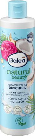 Balea Natural Beauty Dusche Pfingstrosen-Extrakt & Bio-Kokosöl, 250 ml