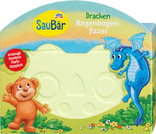 SauBär Kinder Badezusatz Regenbogen Badefizzer Drache, 1 St