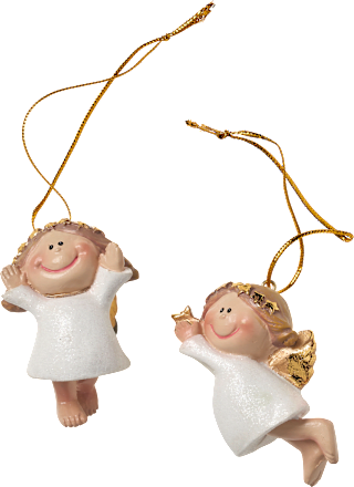 Dekorieren & Einrichten Polyengel, weiß-gold, 1 St