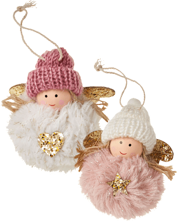 Dekorieren & Einrichten Fellengel, rosa-weiß, 1 St