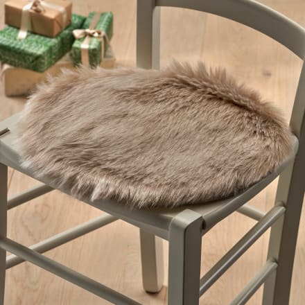 BOLTZE Sitzkissen aus Kunstfell, rund, beige (40 cm), 1 St dauerhaft  günstig online kaufen