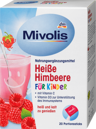 Mivolis Heißgetränk Heiße Himbeere für Kinder, Portionssticks 20 St., 100 g