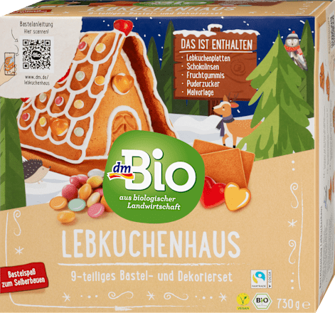 dmBio Lebkuchenhaus-Bastelset, 730 g