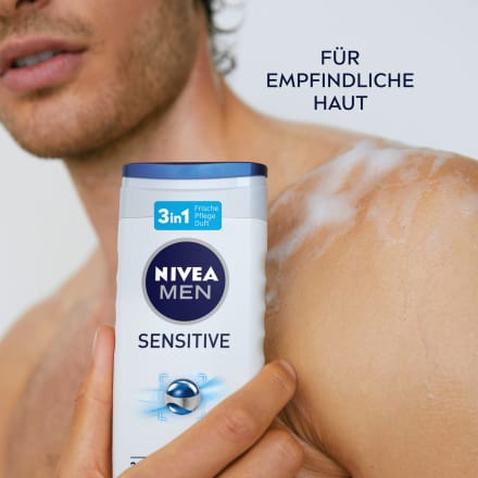 Nivea Men Sensitive 3-in-1 Duschgel, 250 Ml (2er Pack) – Für Körper, Gesicht & Haare, Alkoholfrei