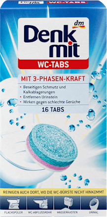 Denkmit WC-Reiniger Tabs mit 3-Phasen-Kraft, 16 St