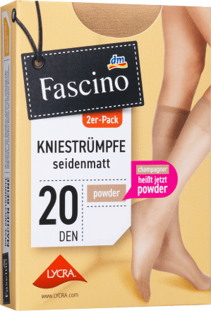 Fascino Kniestrümpfe seidenmatt powder günstig 20 35-38, 2 online kaufen DEN, St dauerhaft Gr