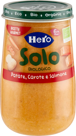 Hero Solo Omogeneizzato biologico con patate, carote e salmone, 190 g  Acquisti online sempre convenienti