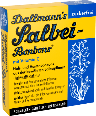 Dallmann'sSalbei-Bonbons zuckerfreie Hals- und Hustenbonbons (20 Stück), 37 g