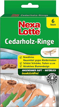 Nexa LotteCedarholz-Ringe gegen Kleidermotten, 6 St