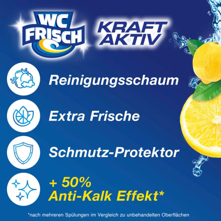 WC Frisch WC-Reiniger Einhänger Kraft-Aktiv Lemon 3 Stück