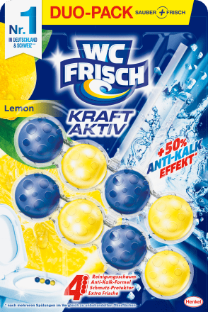 WC-Frisch WC-Stein Kraft Aktiv Lemon, 2 St dauerhaft günstig online kaufen