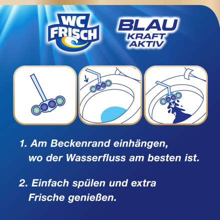 WC-Frisch WC-Stein Blau Kraft Aktiv Ozeanfrische, 2 St dauerhaft