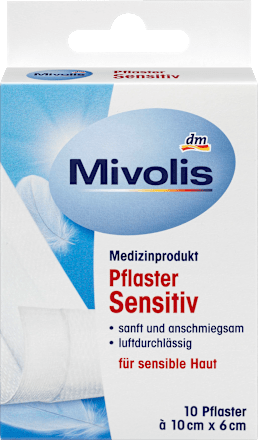 Mivolis Pflaster Sensitiv 10 cm x 6 cm, 10 St
