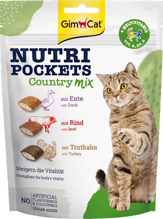 GIMCAT Katzenleckerli mit Ente, Rind & Truthahn, Nutri Pockets Country-Mix,  150 g dauerhaft günstig online kaufen