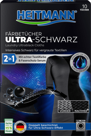 HeitmannFärbetücher Ultra Schwarz 2in1, 10 St