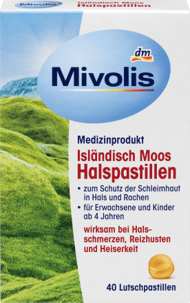 Mivolis Isländisch Moos Halspastillen, 40 St