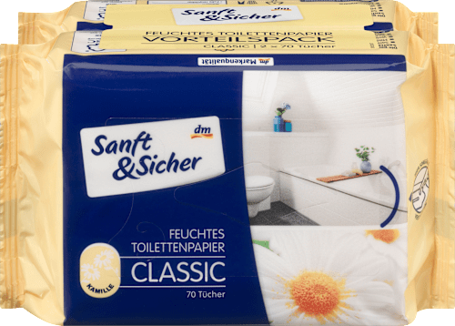 Sanft&SicherFeuchtes Toilettenpapier Classic Kamille (2x70 St), 140 St