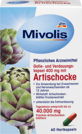Mivolis Galle- und Verdauungskapsel 400 mg mit Artischocke, 60 St