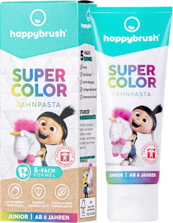 happybrushZahnpasta Kinder Super Color Rundumschutz Erdbeere, 75 ml