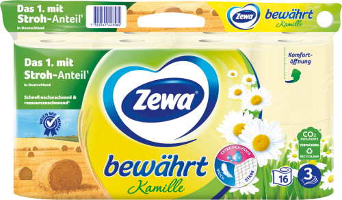 Zewa Toilettenpapier bewährt Kamille 3-lagig (16x150 Blatt), 16 St  dauerhaft günstig online kaufen