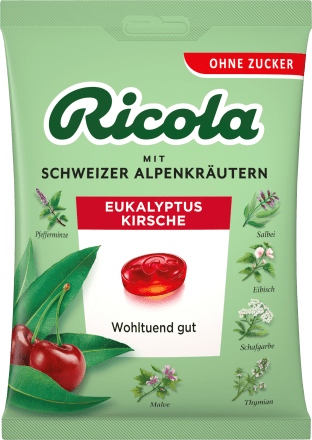 RicolaBonbon, Eukalyptus Kirsche, zuckerfrei, 75 g
